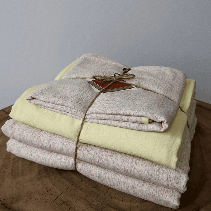 Throw Blanket Set Quilted Cotton-Linen Set of 3