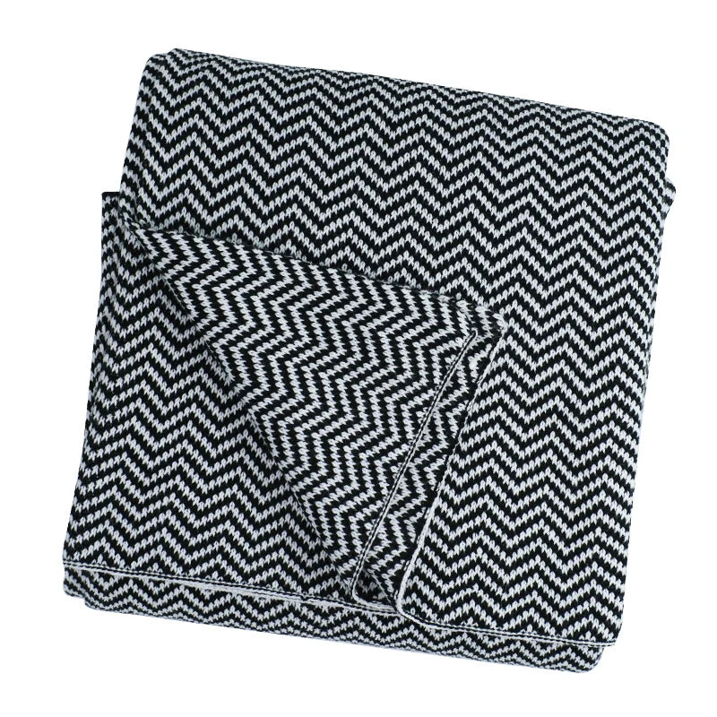Throw Blanket Textured Herringbone Soft & Machine Washable