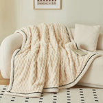 Throw Blanket Textured Sherpa Fleece Machine Washable