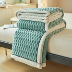 Throw Blanket Textured Sherpa Fleece Machine Washable