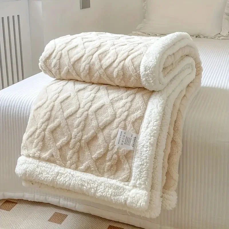 Throw Blanket Ultra-Soft Reversible Sherpa & Fleece