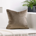 Throw Cushion Velvet Contrast Piping Removable Cover