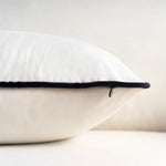 Throw Cushion Velvet Contrast Piping Removable Cover