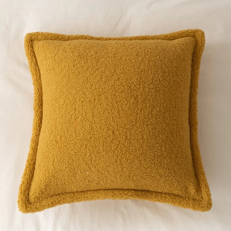 Throw Pillow 18x18 Teddy Fleece Piped Seam