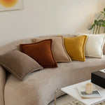 Throw Pillow 18x18 Teddy Fleece Piped Seam