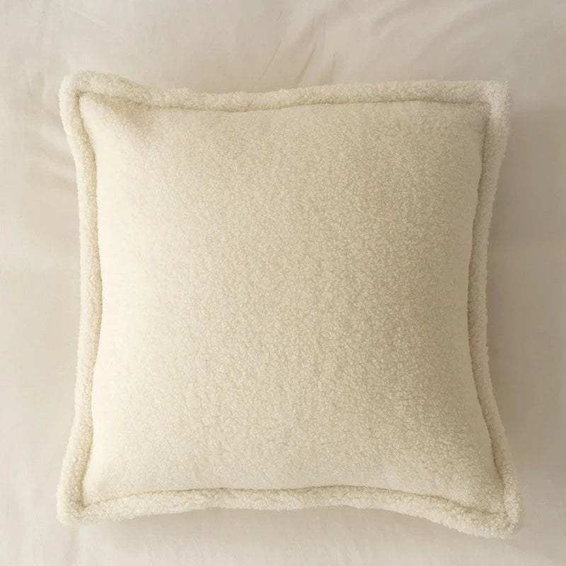 Throw Pillow 18x18 Teddy Fleece Piped Seam