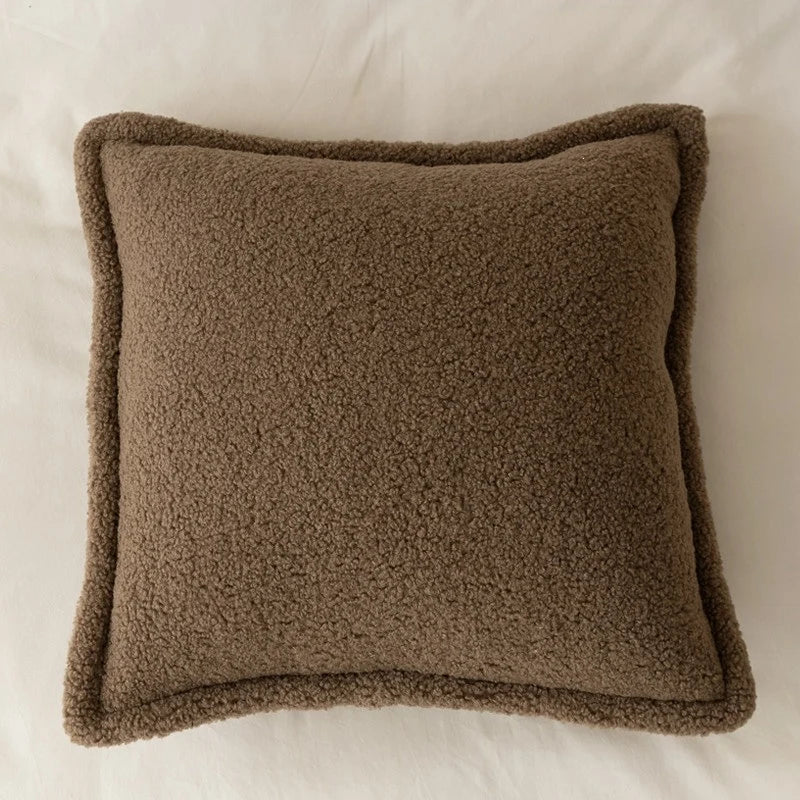 Throw Pillow 18x18 Teddy Fleece Piped Seam