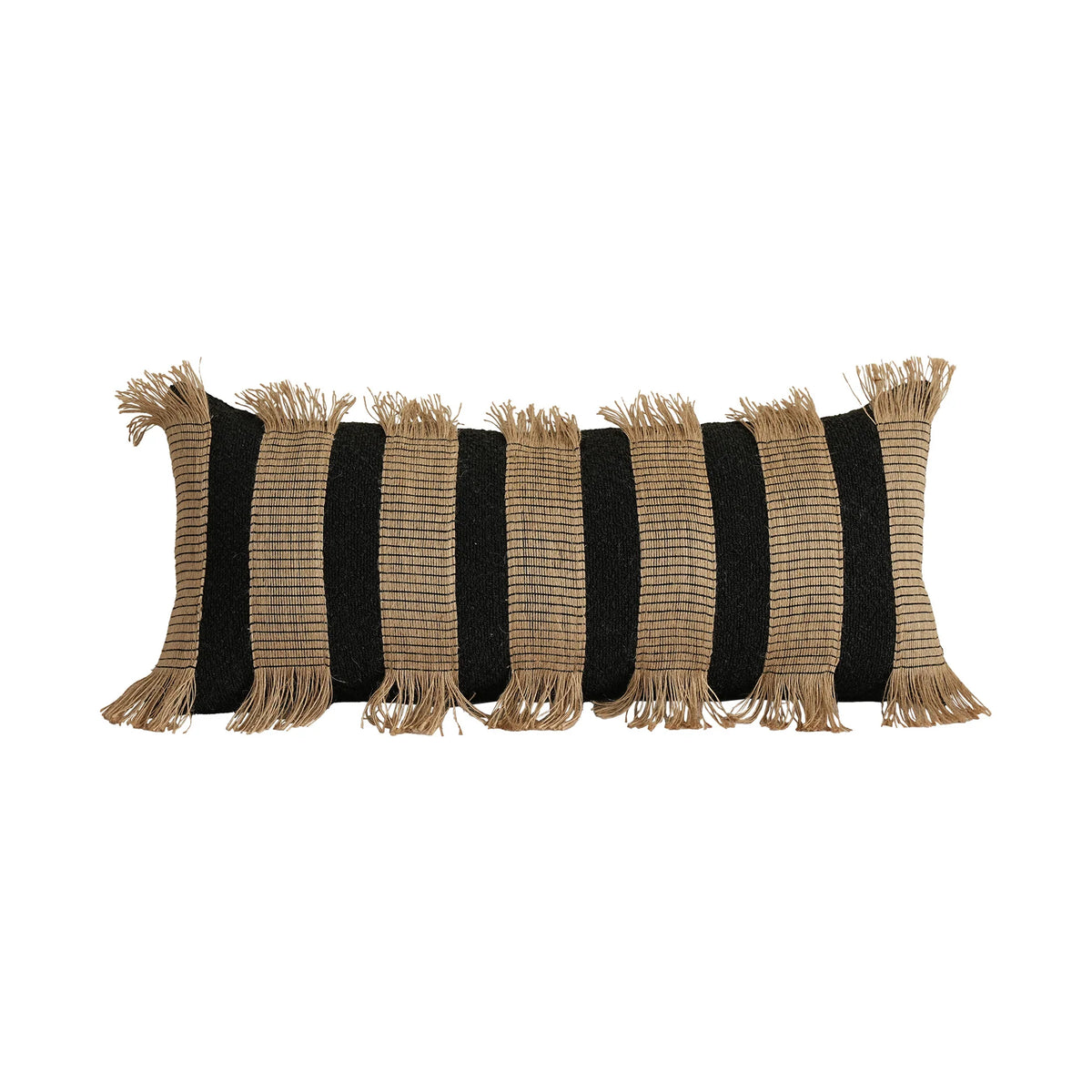 Throw Pillow Boucle & Handwoven Jute Removable Cover