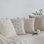 Throw Pillow Cover Cable-Quilted Microfiber-Cotton Hidden Zipper