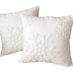 Throw Pillow Cover Chenille Tufted Snowflake Concealed Zipper