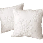 Throw Pillow Cover Chenille Tufted Snowflake Concealed Zipper