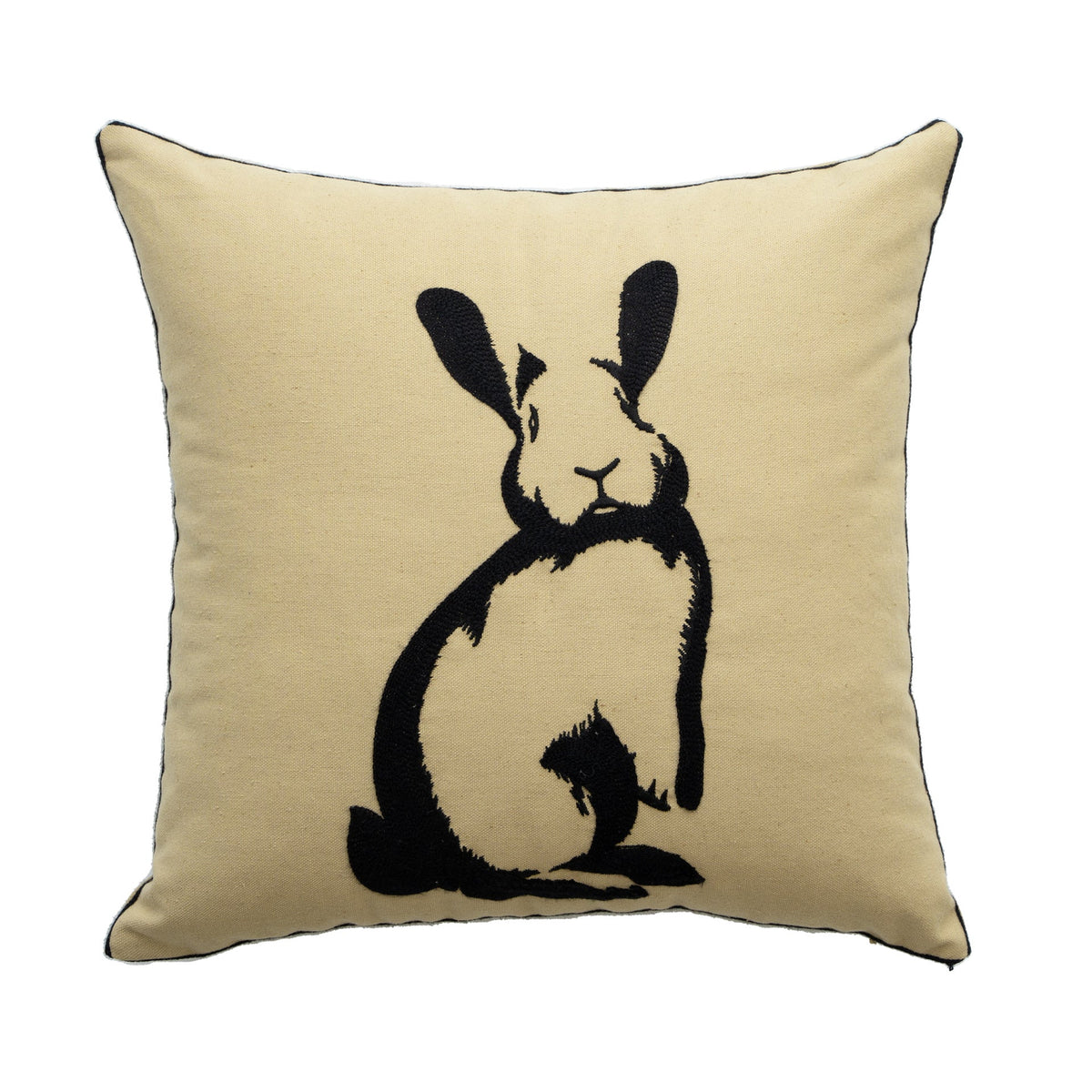 Throw Pillow Cover Cotton Canvas Hand-Tufted Embroidery Concealed Zipper
