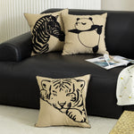 Throw Pillow Cover Cotton Canvas Hand-Tufted Embroidery Concealed Zipper
