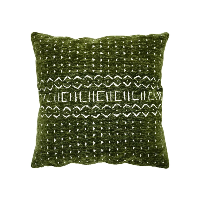Throw Pillow Cover Cotton-Linen Jacquard Concealed Zipper