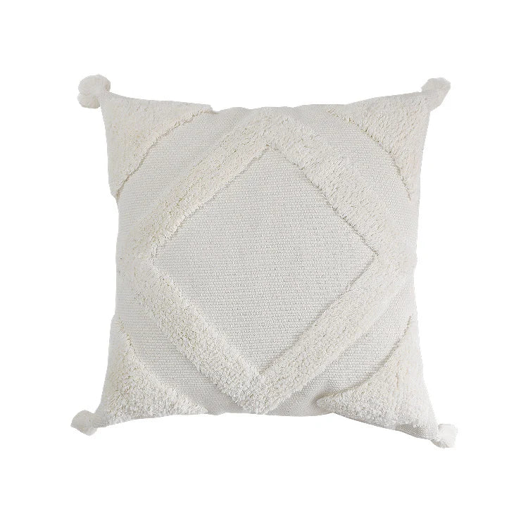 Throw Pillow Cover Diamond Tufted Tassel Corners