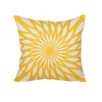 Throw Pillow Cover Embroidered Sunburst Cotton-Linen 18 Inch