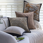 Throw Pillow Cover Grainy Woven Velvet Piping