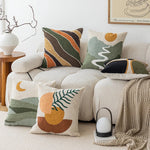 Throw Pillow Cover Hand-Tufted Loop-Pile Abstract Geometric Hidden Zipper