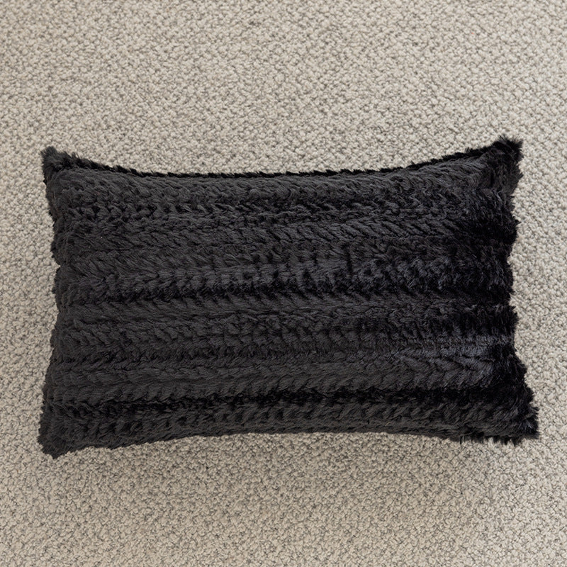 Throw Pillow Cover Hand-Tufted Squiggle Embroidery Hidden Zipper