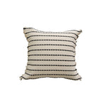 Throw Pillow Cover Handloom Cotton Knotted Fringe Concealed Zipper