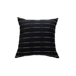 Throw Pillow Cover Handwoven Cotton-Blend Embroidered Stripes