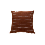Throw Pillow Cover Handwoven Cotton-Blend Embroidered Stripes