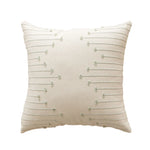 Throw Pillow Cover Handwoven Cotton-Blend Tufted Embroidery Hidden Zipper
