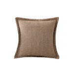Throw Pillow Cover Houndstooth Jacquard Piped Edge & Concealed Zipper