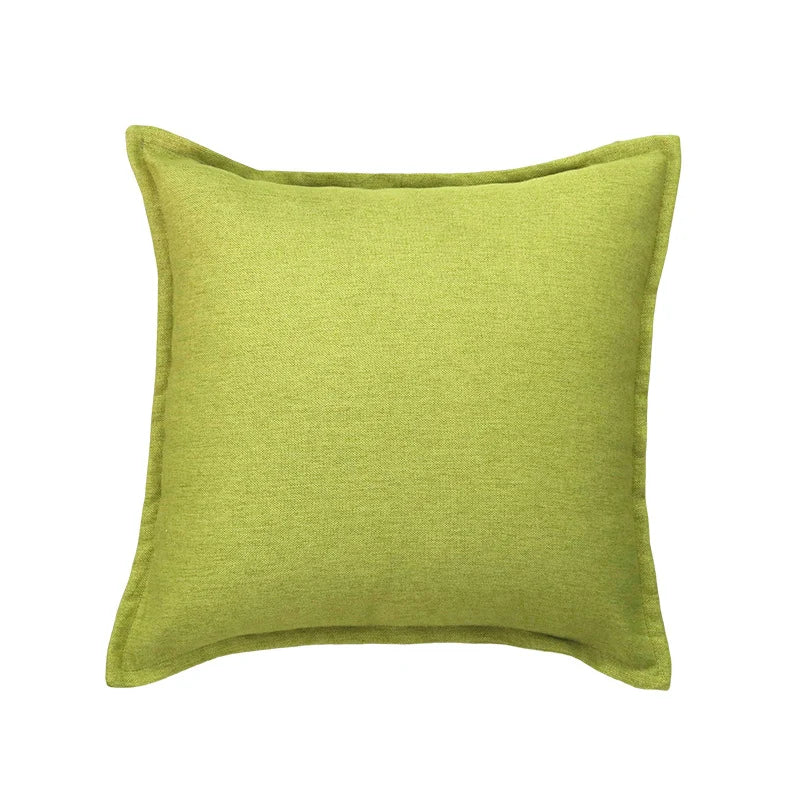Throw Pillow Cover Linen-Blend Piped Edge & Hidden Zipper