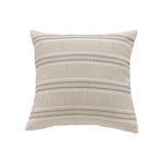 Throw Pillow Cover Linen-Blend Textured Stripes Hidden Zipper