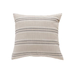 Throw Pillow Cover Linen-Blend Textured Stripes Hidden Zipper
