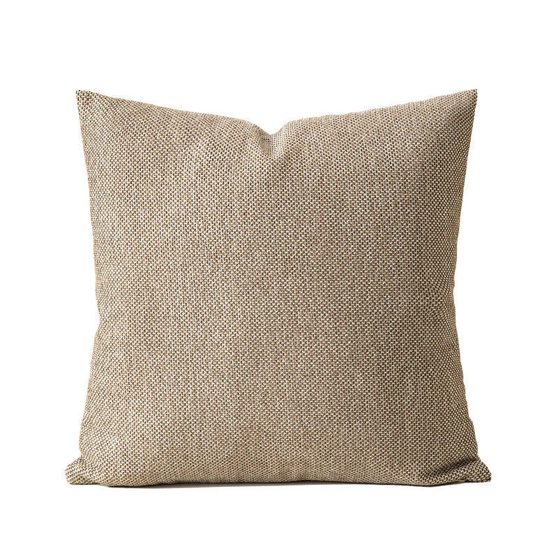 Throw Pillow Cover Linen Chenille Dense Woven Hidden Zipper