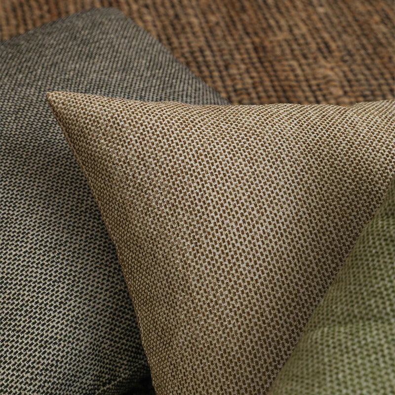 Throw Pillow Cover Linen Chenille Dense Woven Hidden Zipper