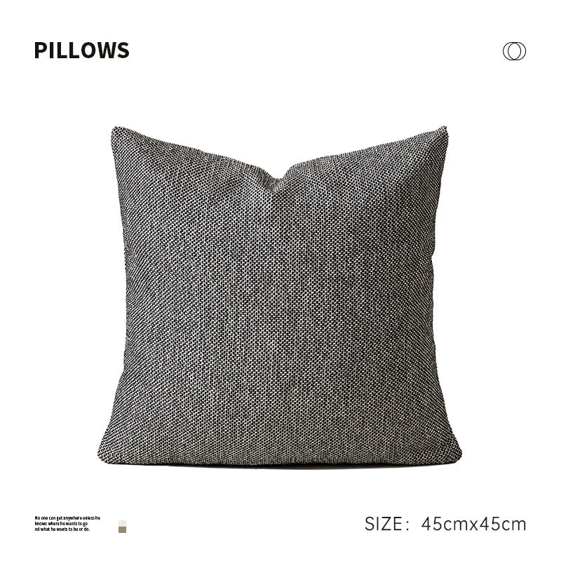 Throw Pillow Cover Linen Chenille Dense Woven Hidden Zipper