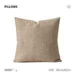 Throw Pillow Cover Linen Chenille Dense Woven Hidden Zipper