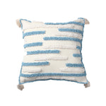 Throw Pillow Cover Loop-Embroidered Hand-Tied Tassels Hidden Zipper