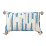 Throw Pillow Cover Loop-Embroidered Hand-Tied Tassels Hidden Zipper