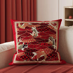 Throw Pillow Cover Metallic Embroidery Hidden Zipper Piped Edges