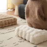 Throw Pillow Cover Plush Faux Fur Ribbed Easy Care