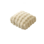 Throw Pillow Cover Plush Faux Fur Ribbed Easy Care