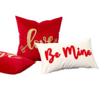 Throw Pillow Cover Plush Heart Applique & Tassel Corners