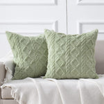 Throw Pillow Cover Plush Sherpa Geometric Tufting
