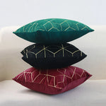 Throw Pillow Cover Plush Velvet Metallic Embroidery Hidden Zipper