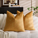 Throw Pillow Cover Plush Velvet Metallic Embroidery Hidden Zipper
