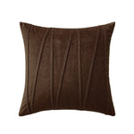 Throw Pillow Cover Plush Velvet Vertical Pintuck Hidden Zipper