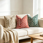 Throw Pillow Cover Raised Chenille Cotton-Linen Concealed Zipper