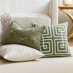 Throw Pillow Cover Raised Chenille Cotton-Linen Concealed Zipper