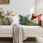 Throw Pillow Cover Raised Chenille Cotton-Linen Concealed Zipper