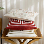 Throw Pillow Cover Raised Chenille Cotton-Linen Concealed Zipper