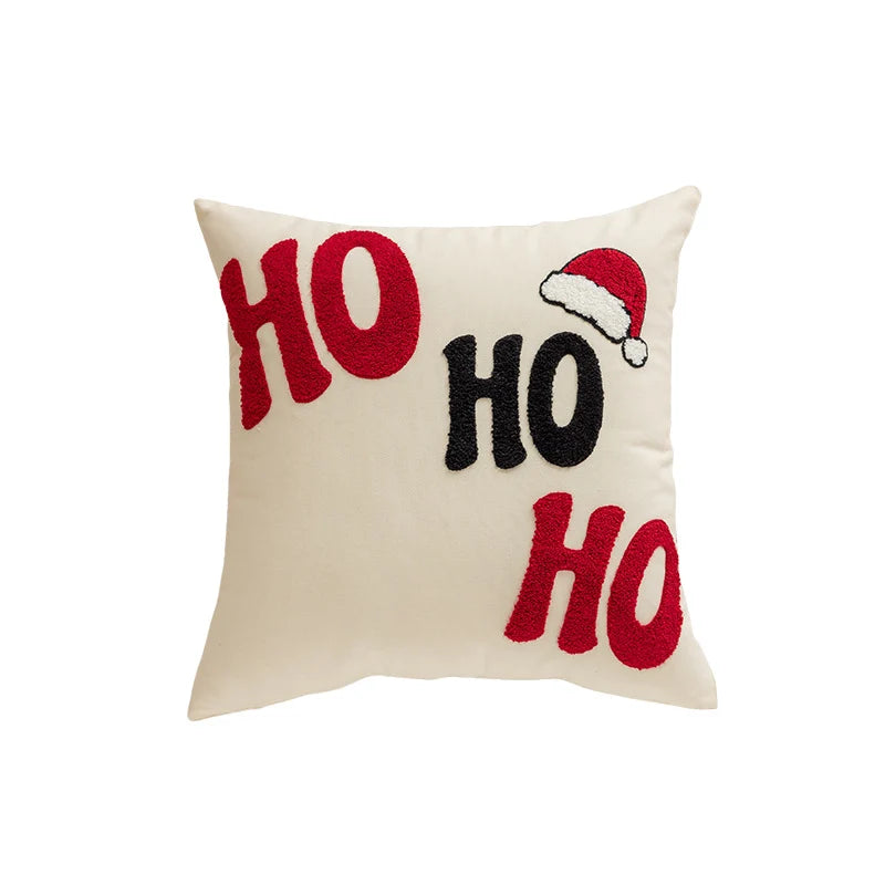 Throw Pillow Cover Raised Chenille Embroidery Hidden Zipper
